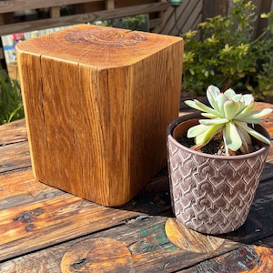 Hand-Finished Reclaimed Oak Plinth, Rustic Display Block, Plant Stand, Sculpture Base, image 20