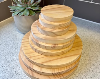 Reclaimed Pine Wood Circles: Rustic Craft Blanks, Upcycled Discs