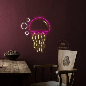 Jellyfish Neon Sign, Jellyfish Neon Wall Decor, Jellyfish Light Lamp, Night Light Lamp