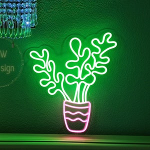 Green Leaf Neon Sign, Tropical Plant Neon Light, Leaf Neon Decoration,Plant Wall Neon Lamp