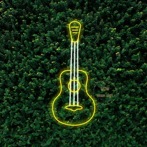 Guitar Neon Sign, Guitar Light Up Sign, Music Instrument Led, Music Studio Sign, Guitar Decor