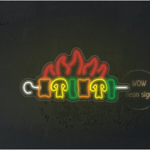 Barbecue neonreclame Kebab Led Neon BBQ Led-bord Vlees Led-verlichting
