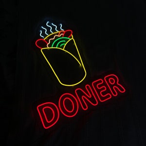 Doner kebab neon sign, Doner kebab light up, Barbeque light up sign, Custom doner kebab sign