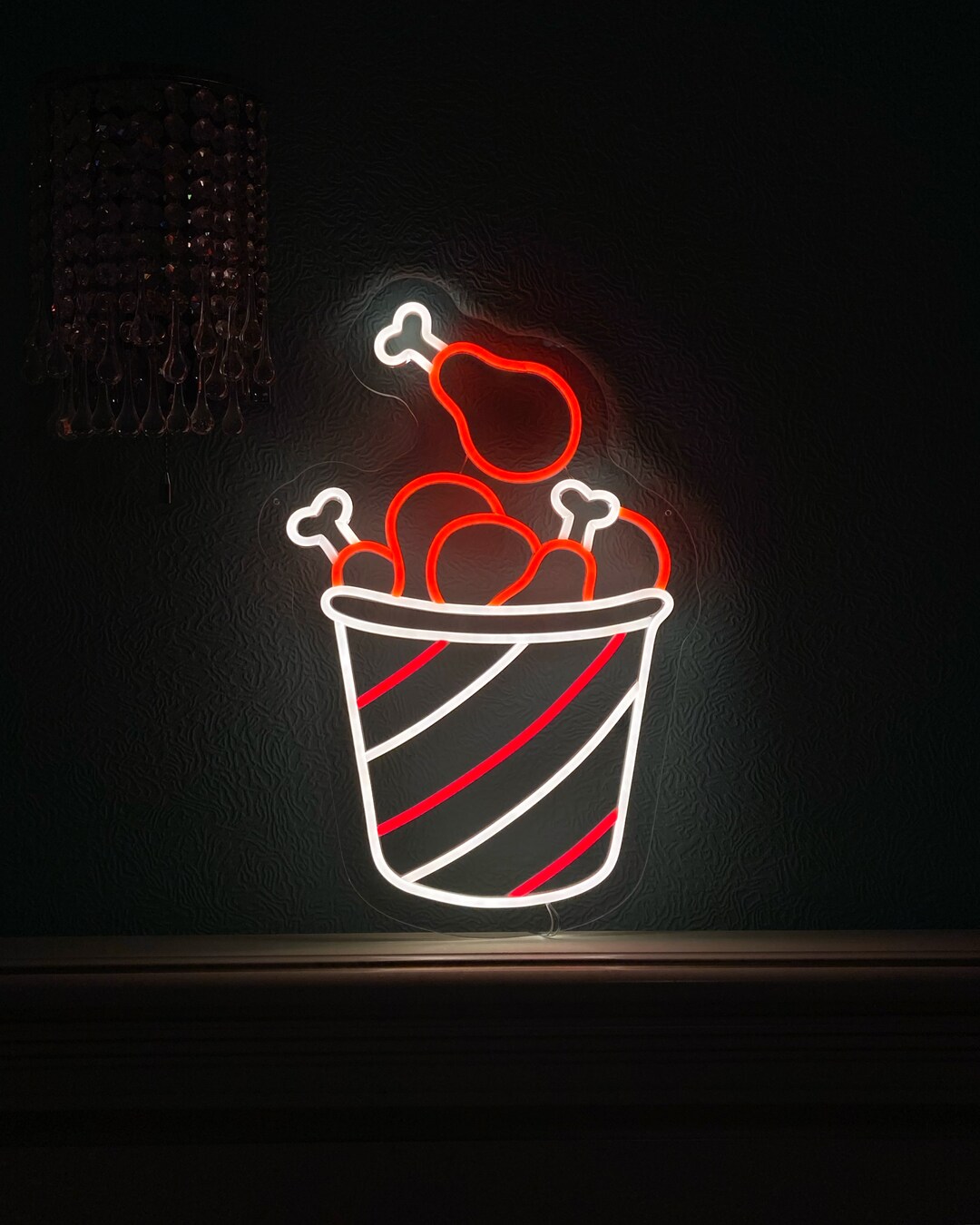 Bucket of Chicken Led Neon Sign, Chicken Thighs Led Neon Sign, Chicken
