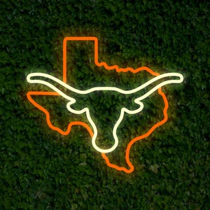Letrero de neón LED con mapa de Texas y toro de cuernos largos, lámpara de neón para vaqueros, letrero de neón LED con toro de cuernos largos, decoración del oeste, letrero de neón de vaquero del oeste