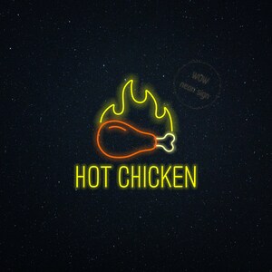 Hot chicken neon sign, Roast chicken led neon sign, Fried chicken neon sign, Grill chicken led neon, Chicken led neon light