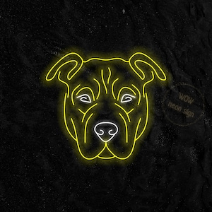 Sinal de néon led pit bull, sinal led pit bull terrier, presentes de néon led pit bull, sinal de néon led big bulldog