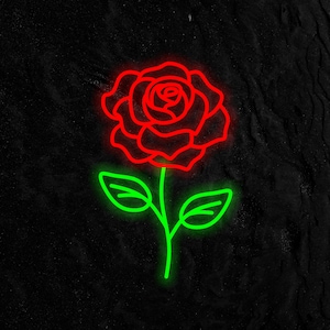 赤いバラのLEDネオンサイン：花柄ネオンランプ - Etsy 日本
