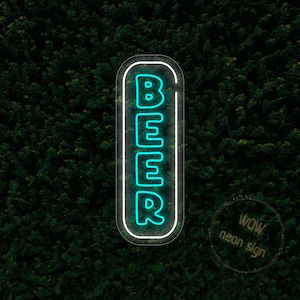 Beer neon sign, Beer led vertical neon light, Beer lover neon gift, Custom welcome bar neon sign