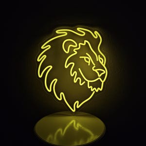 Lion head neon sign, Lion animal led sign, Lion animal wall light decor, Custom Lion led light