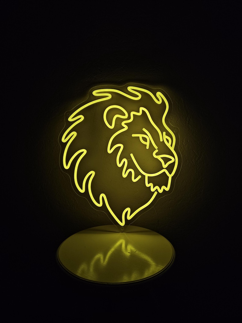 Lion Head Neon Sign, Animal LED Wall Decor - Etsy