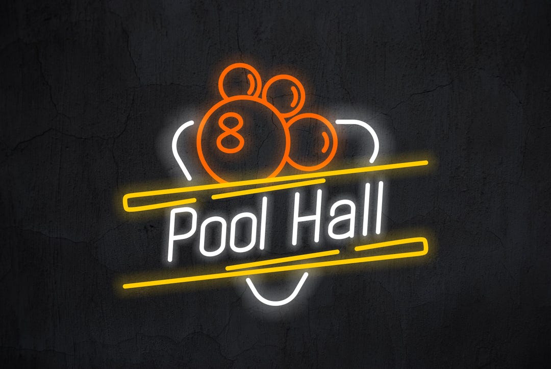 Pool Hall LED Neon Sign, Man Cave Wall Decor - Etsy