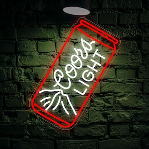 Coors Light Beer Can LED Neon Sign — Custom Beer Neon Light | Bar, Man Cave & Pub Wall Decor