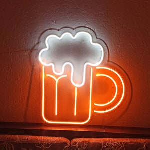 Beer neon sign, Beer neon light for bar, Beer bar led sign, Beer lover led gift, Beer man cave light sign