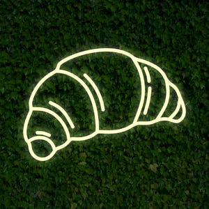 LED Croissant Neon Sign, French Croissant Neon Sign, Bakery LED Decor, French Breakfast Decor, Bakery LED Neon Sign, Croissant Neon Decor