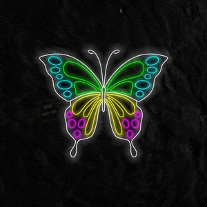 Colored LED Butterfly Neon Sign, Neon Butterfly LED Light Sign, Neon Butterfly Sign, Bright LED Wall Decor, Butterfly Lover Gift