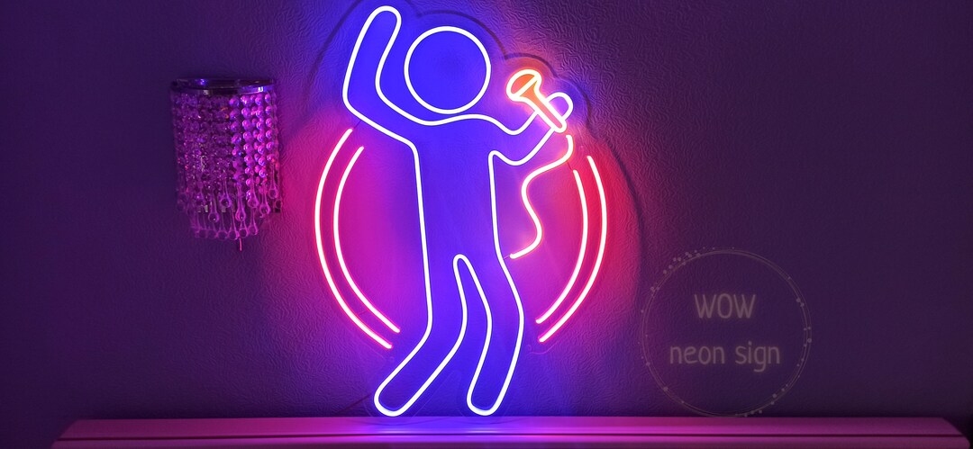 Singing Man Neon Sign, Karaoke Bar LED Light - Etsy