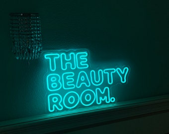 The beauty room neon sign, Custom beauty room wall decor, Beauty salon wall neon quotes, Girly room neon wall sign