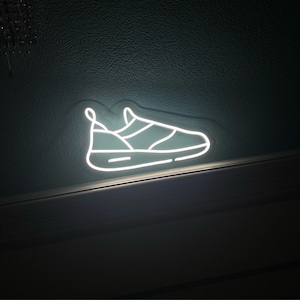 Sneakers shoes led neon sign, Led neon sneaker wall art, Sneaker neon light, Shoes logo led neon