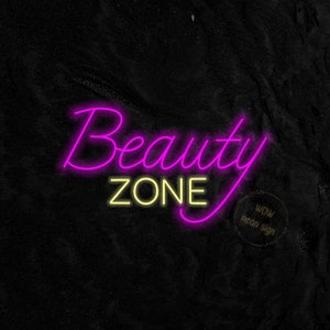 Beauty zone led neon sign, Beauty salon neon sign, Beauty room led neon sign, Beauty salon window led light