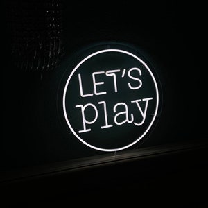 Lets play neon sign, Lets play kids room neon lamp, Play sign for nursery room, Lets play neon light sign