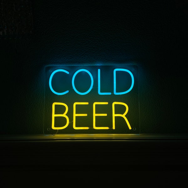 Cold beer neon sign, Cold beer neon light, Beer bar sign, Pub led neon sign, Custom beer sign