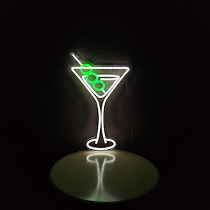 Martini led neon sign, Margarita neon light, Margarita bar neon sign, Cocktail neon sign for bar