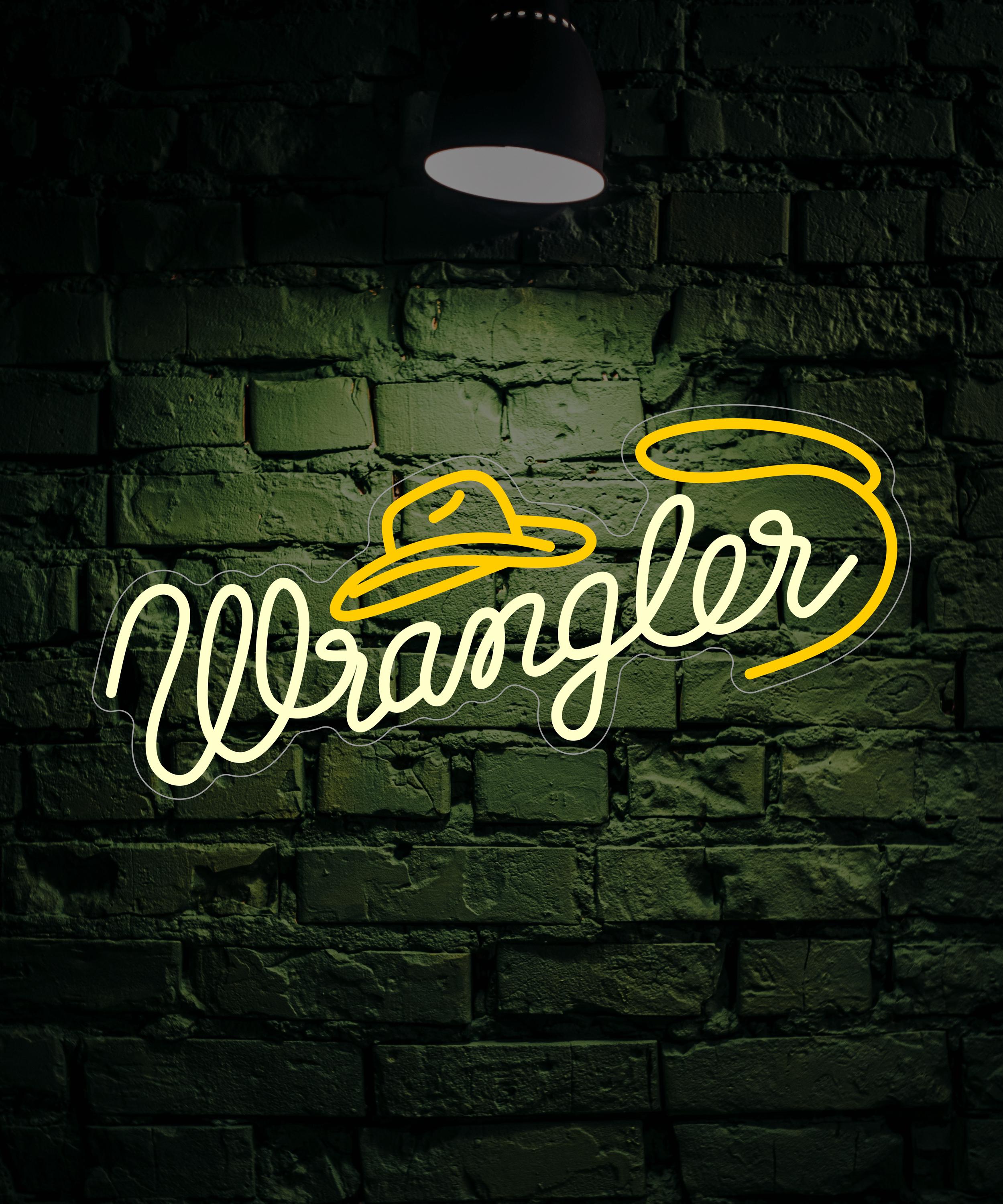 その他 Wrangler / Neon Sign Wrangler LED Neon Sign – Cowboy Hat & Lasso Wall Light, Western