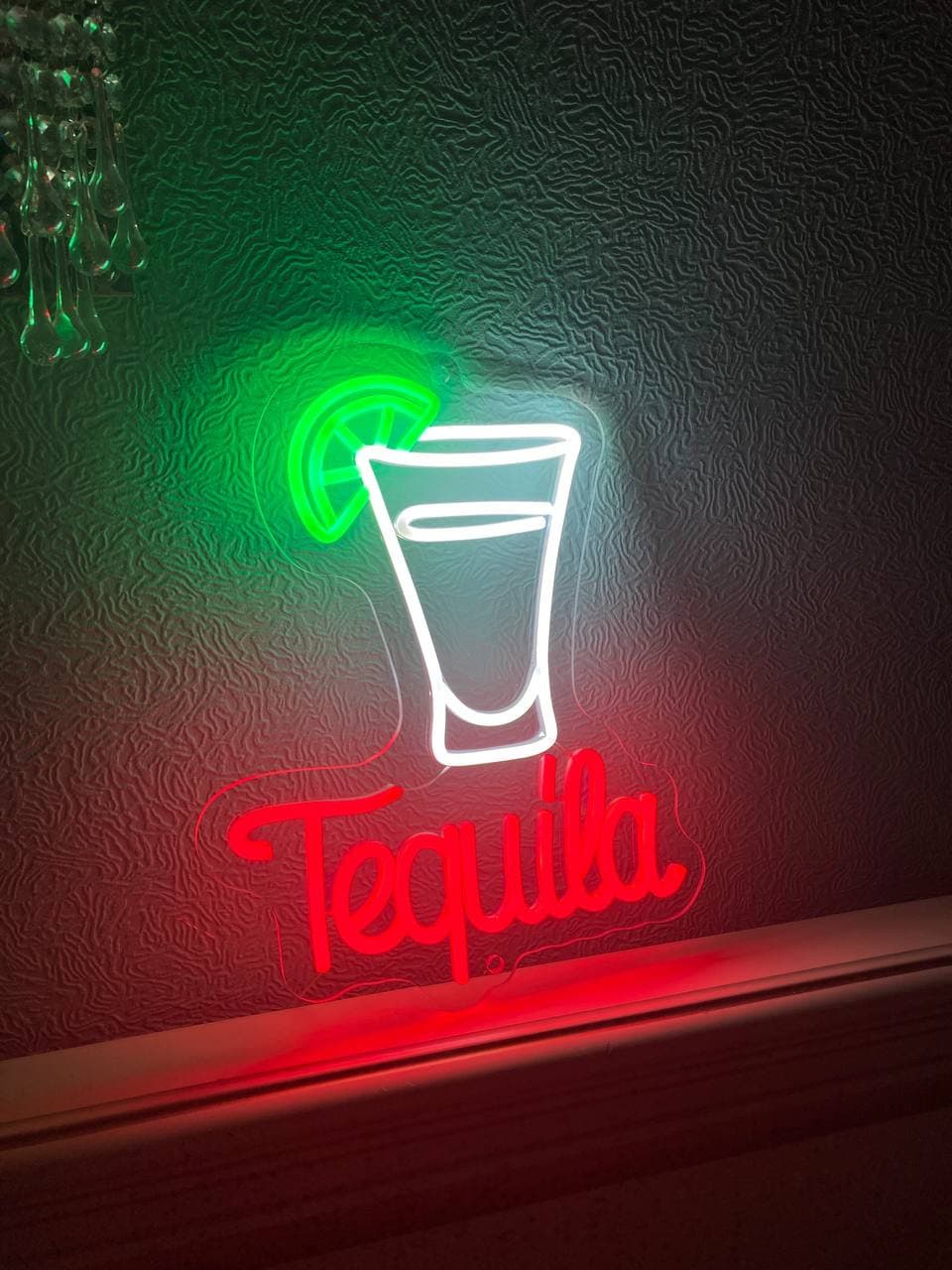 Tequila Led Neon Sign, Tequila With Glasses Neon Sign, Custom