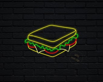 【19AW】 NEON SIGN Sandwich Brouson Sandwiches Neon Sign Sandwich Sign Food Neon Signs for Wall