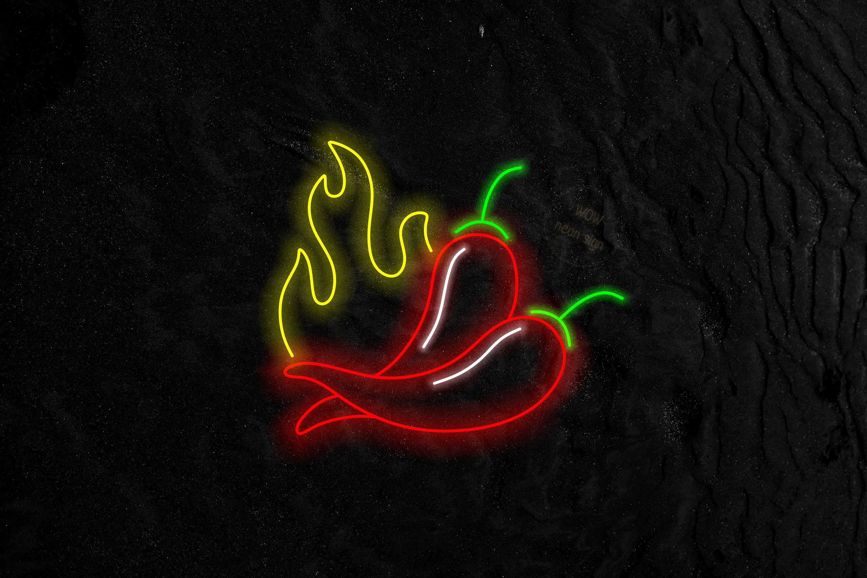 Fire Chili Pepper Neon Sign, Spicy Wall Decor - Etsy