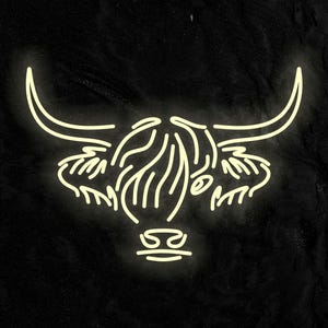 Highland Cow Neon Sign, Farmhouse Neon Sign, Rustic Cow Decor, Cow LED Neon Sign, Animal Lover Gift, Cow Wall Sign