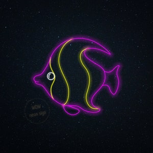 Señal de neón LED de peces oceánicos, señal de neón LED de peces de colores, señal de neón LED bajo el mar, luz de neón de peces marinos