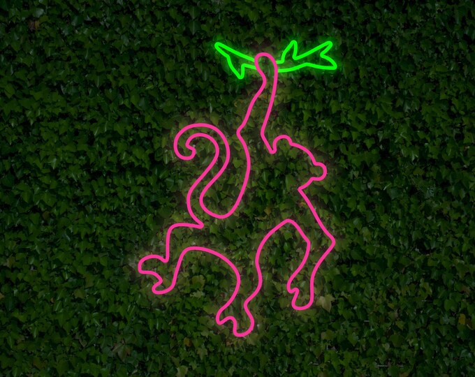 Neon Monkey LED Sign, Jungle Room Decor - Etsy