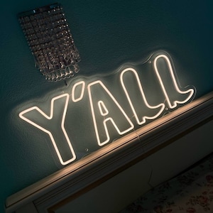 Yall led neon sign, Howdy yall led neon sign, Custom cowboy neon sign, Western yall led neon sign