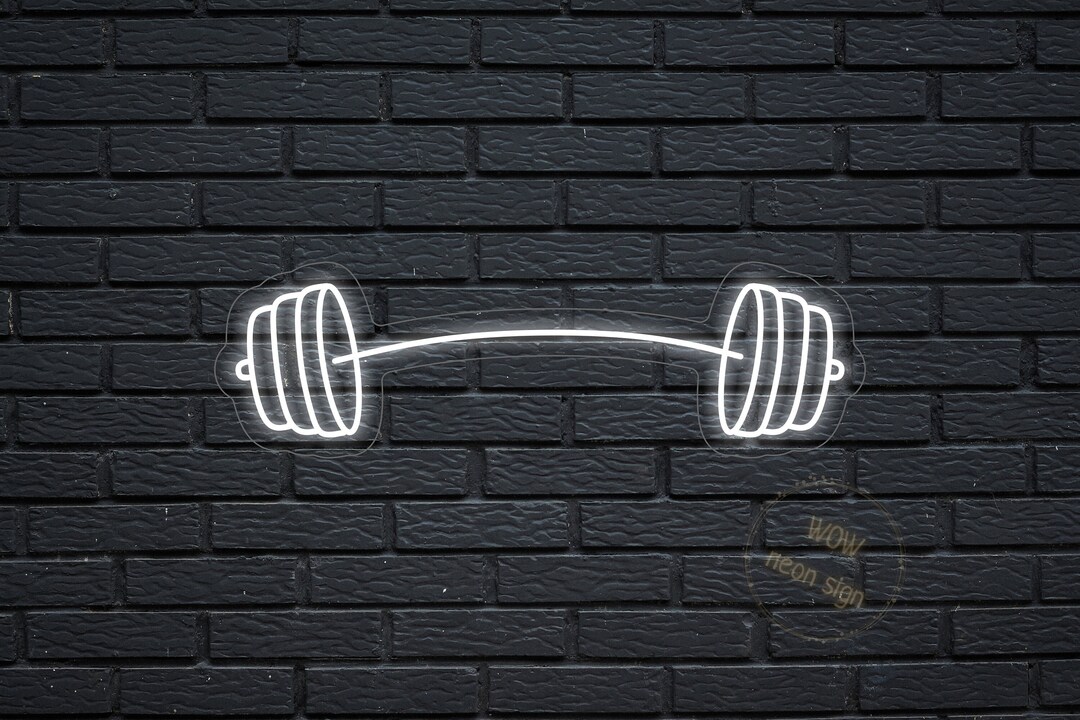 Barbell Neon Sign Barbell Light Neon Lamp Gym Led Decor Etsy