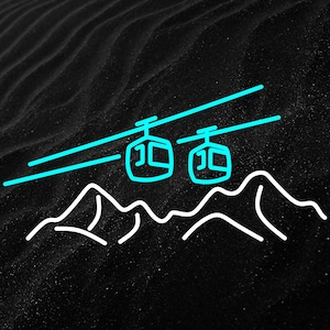 Mountain Ski Lift Neon Sign, Ski Cabin Neon Sign, Perfect Gift for Ski Lovers, Winter Sports Wall Light,  Ski Mountain Sign