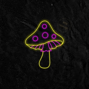 Fly agaric mushroom neon sign, Mushrooms led sign, Mushrooms neon sign lamp, Mushroom amanita neon led light