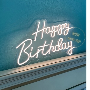 Happy Birthday Neon Sign Wall Decor for Birthday Party Happy Birthday Wall Hangings Sign