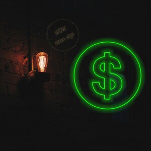 Symbol of dollar neon sign, Dollar neon sign, US dollar led neon sign, Symbol dollar light sign