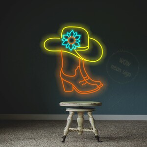 Cowgirl boots led neon sign, Custom cowgirl boots light, Cowboy boots led sign, Western led neon light