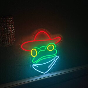 Led Frog Sign Cowboy Frog LED Neon Sign, Howdy Frog Wall Decor - Etsy