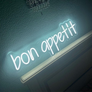 Bon Appetit Neon Sign French Light Up Light Sign Kitchen Sign Bon Appétit Wall Decor