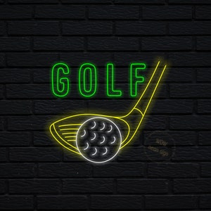 Golfschläger und Ball Leuchtreklame, Schlagen eines Golfschläger Leuchtreklame, Golf LED Neonlicht