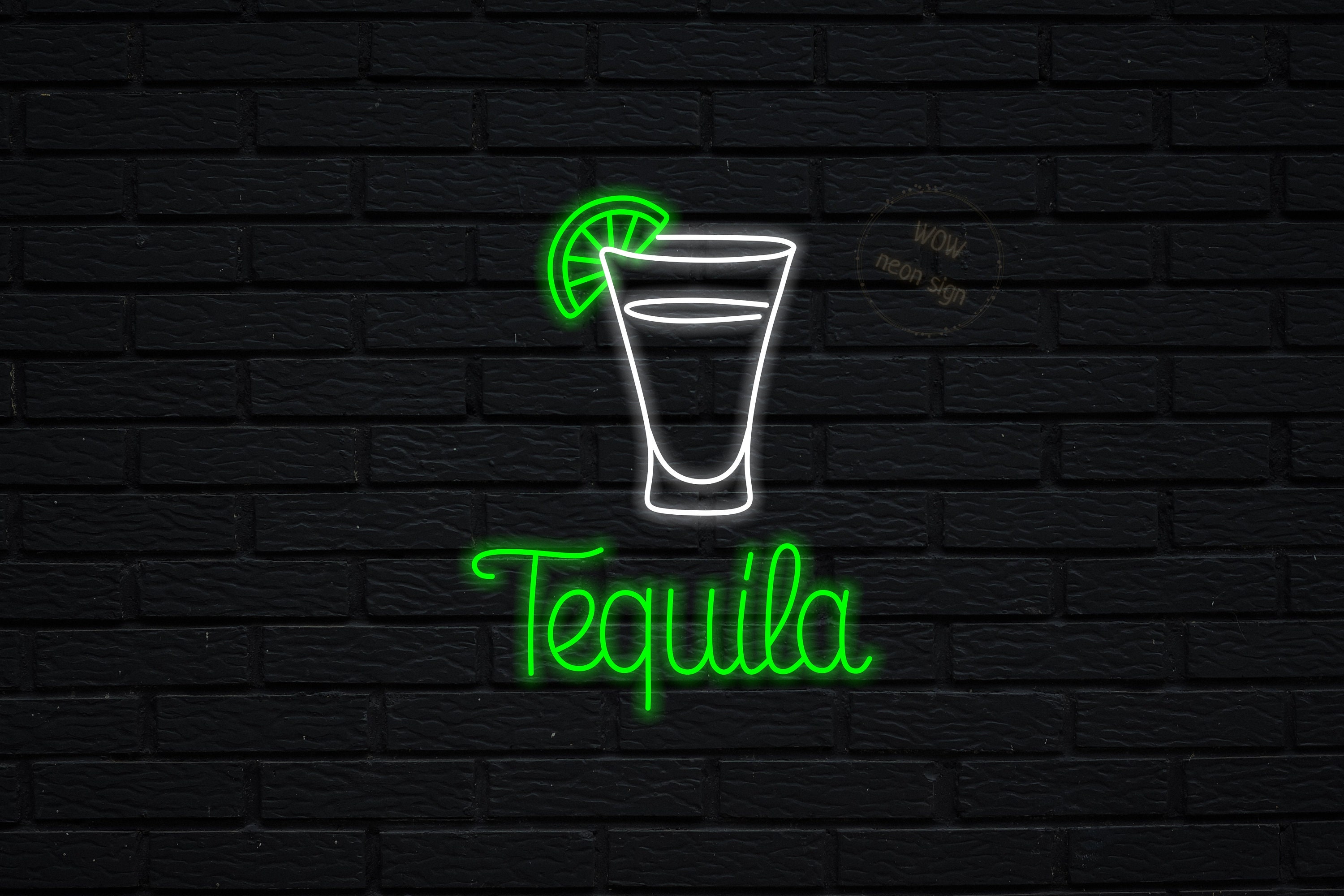 Tequila Led Neon Sign, Tequila With Glasses Neon Sign, Custom Tequila Light up Sign, Tequila