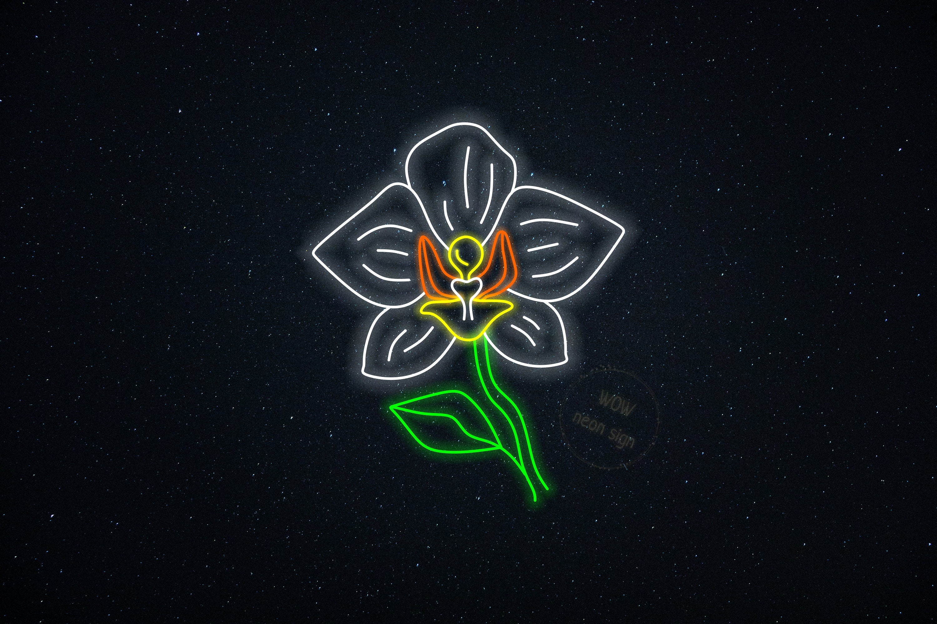 Orchid Flower LED Neon Sign, Floral Wall Decor - Etsy