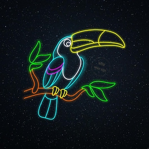 Toucan Bird Neon Sign, Tropical Bird Art, Toucan Bird LED Neon Sign, Toucan Bird Neon LED Light, Tropical Bird Neon Light, Exotic Bird Light