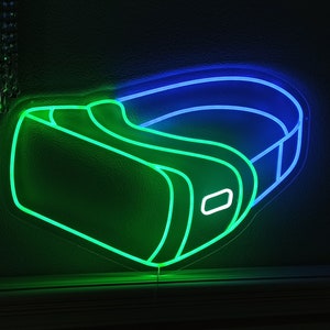 VR headset neon sign, Virtual reality helmet led neon sign, VR led neon light, Gamer led neon light