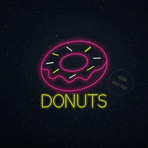 Donut LED neon sign, Doughnut neon sign, Donut shop led light sign, Donut dessert neon sign, Donut neon sign