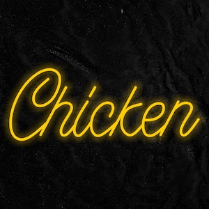 Chicken Neon Sign LED Light Decor, Chicken LED Light Sign, LED Light Chicken Decor, Kitchen Wall Art, Farmhouse Kitchen Wall Art